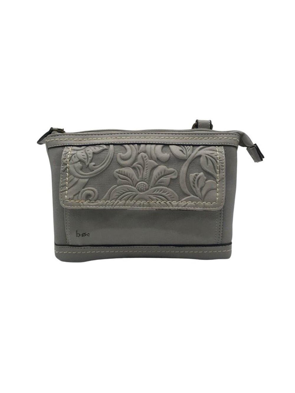 Born Concepts Grey Faux Leather Crossbody Bag